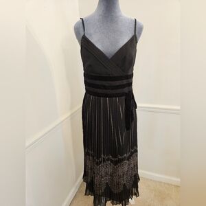 LOFT Black Midi Dress with Spaghetti Straps